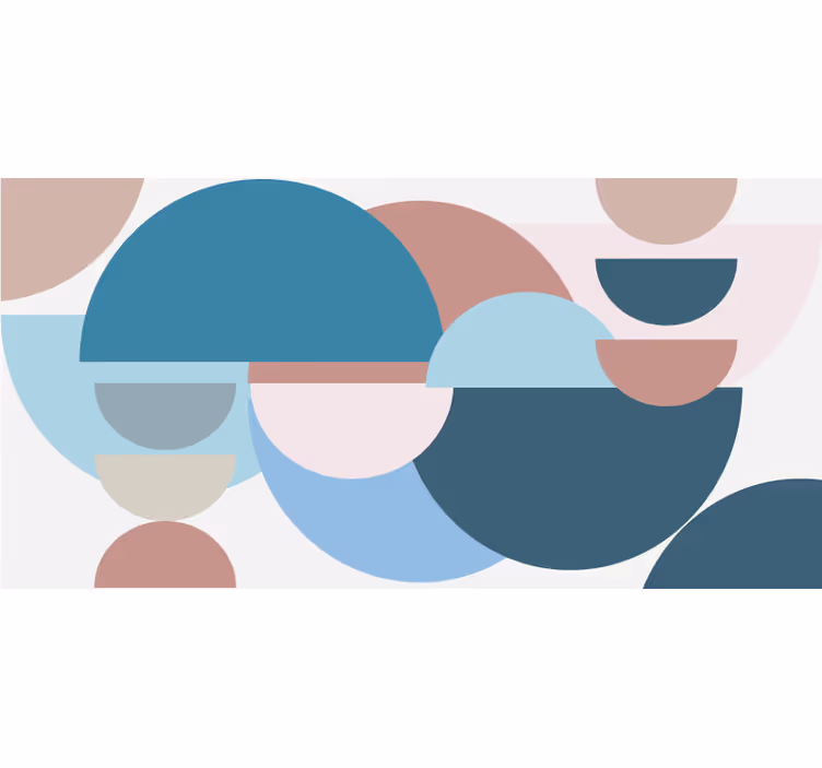 Blind bedroom in sober blue nordic circles - TenStickers