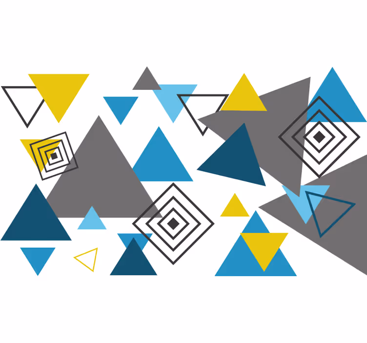 Blind bedroom in blue and yellow nordic pattern - TenStickers