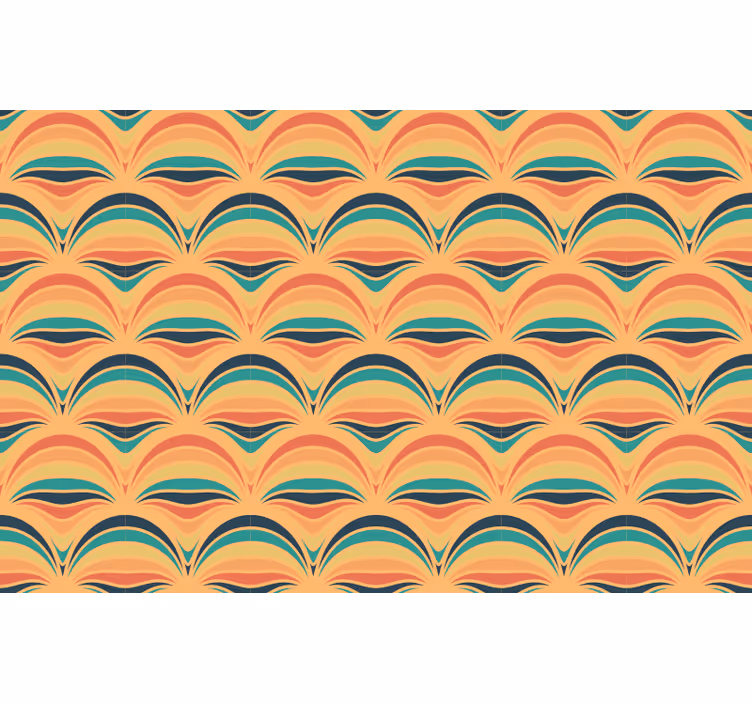 Blind bedroom with retro orange stripes - TenStickers