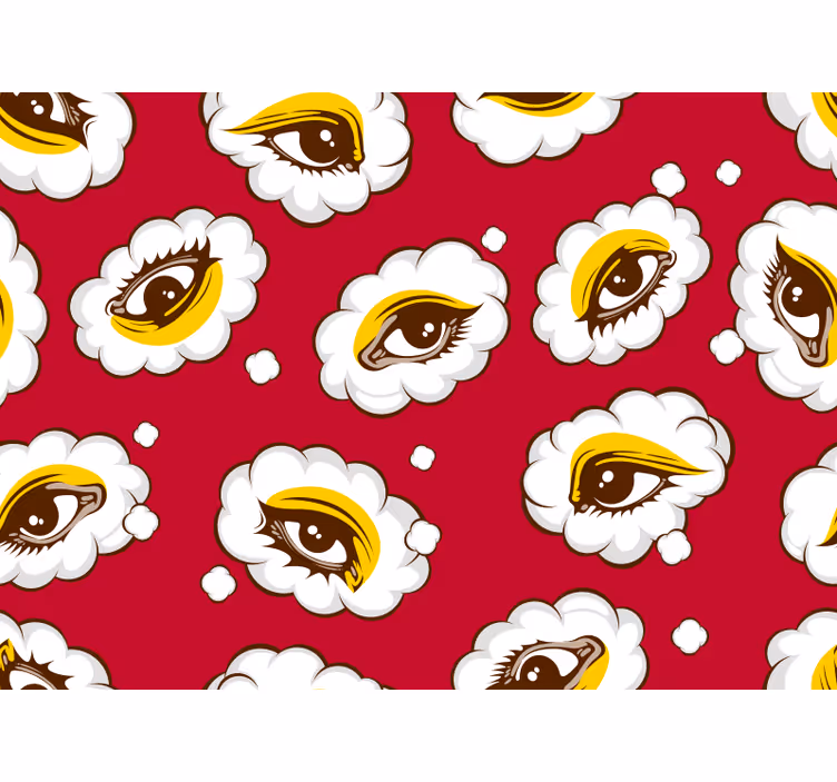 Blind bedroom 70s eye pattern design - TenStickers