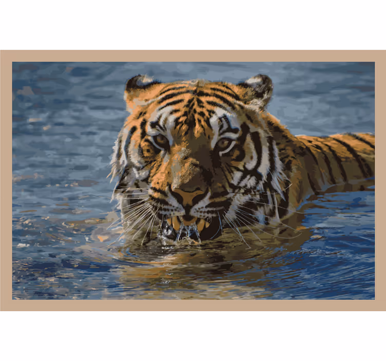 Blind bedroom tiger swimming - TenStickers