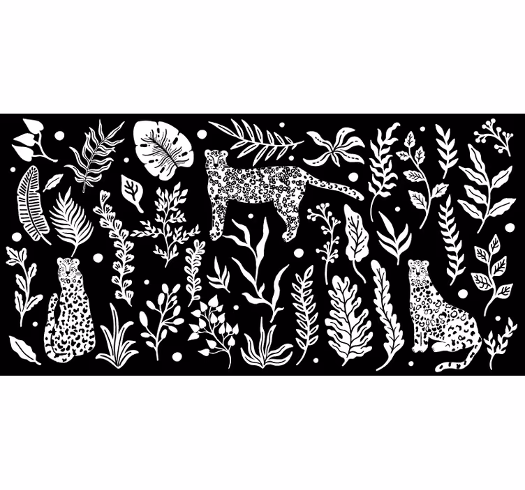Blind bedroom white leopard design - TenStickers