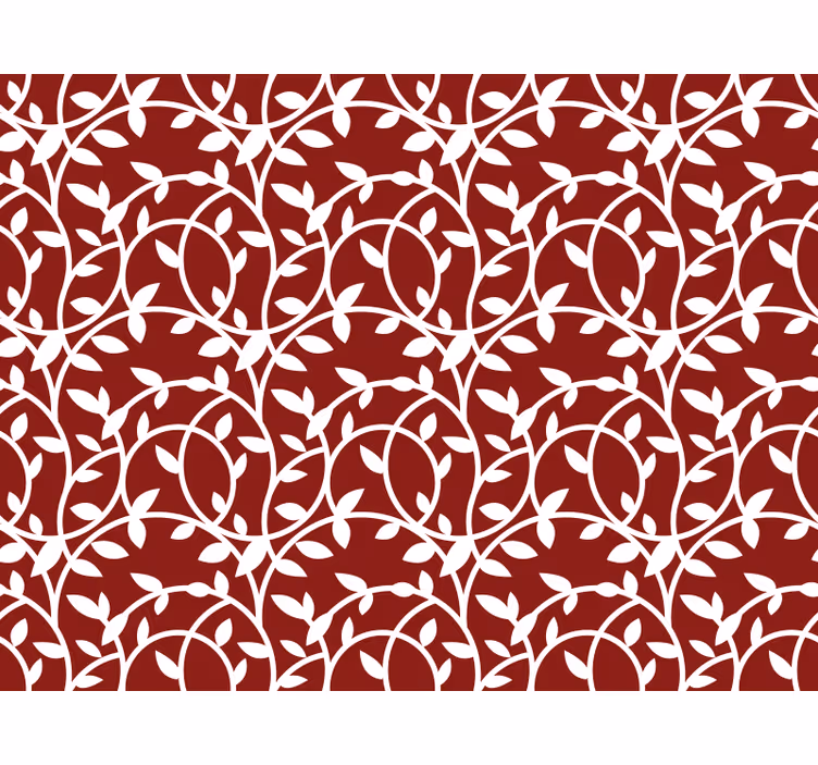 Blind bedroom in red and white leaf design - TenStickers