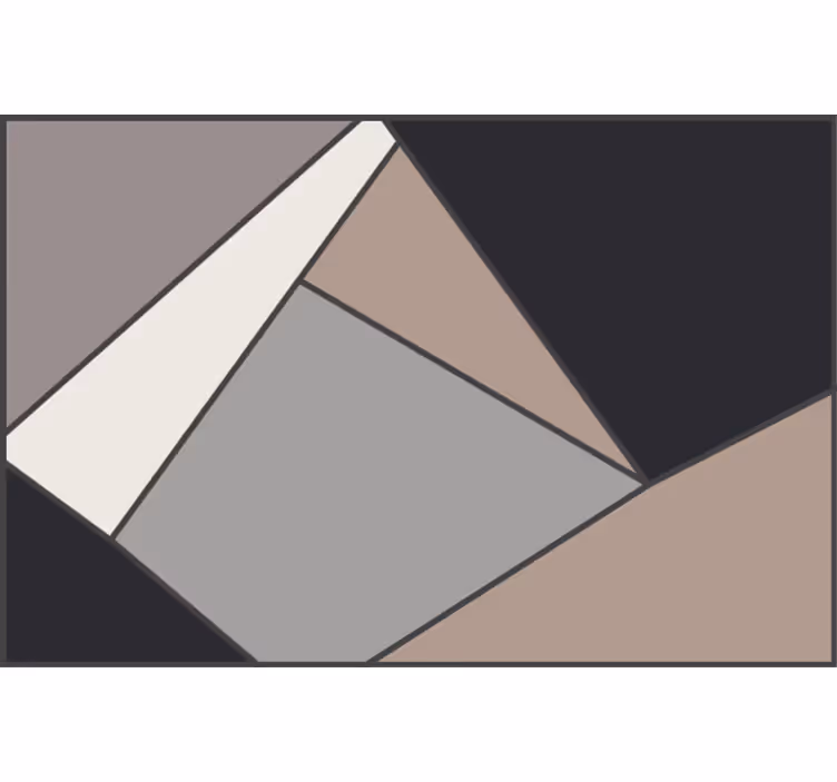 Blind bedroom vinyl rug in beige geometric shapes - TenStickers