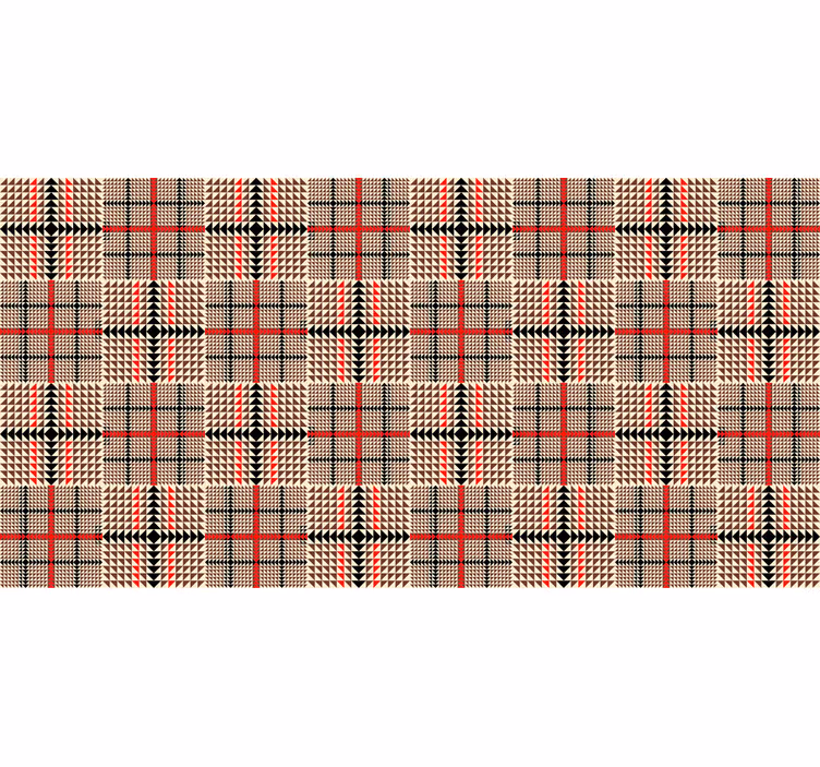 Blind bedroom brown plaid pattern - TenStickers