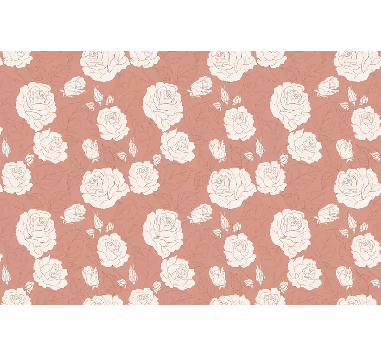 Blind bedroom terracotta large roses - TenStickers