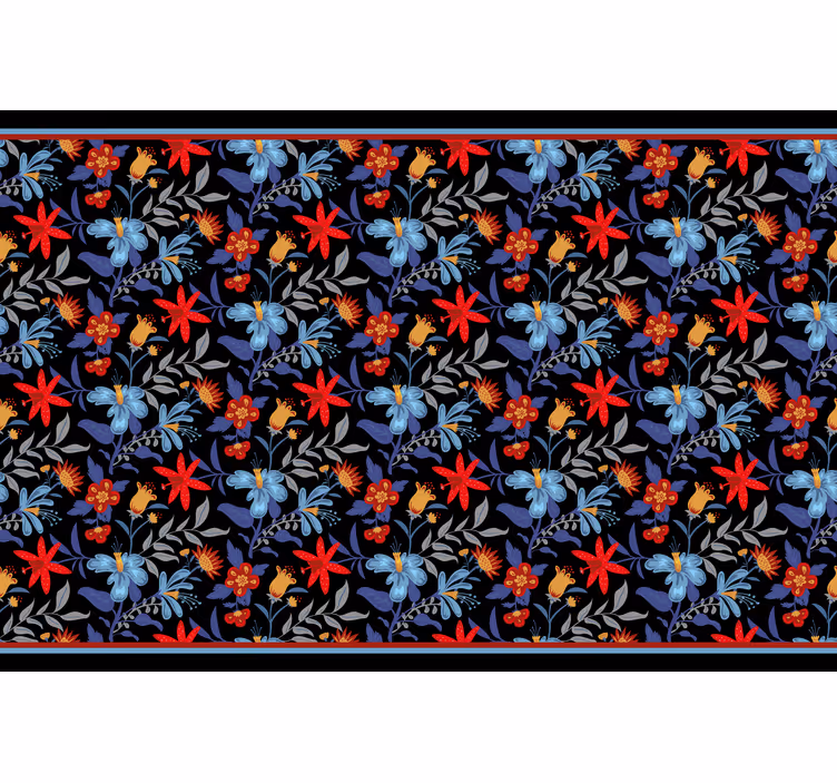 Blind bedroom flowerprint 'tricot' black - TenStickers