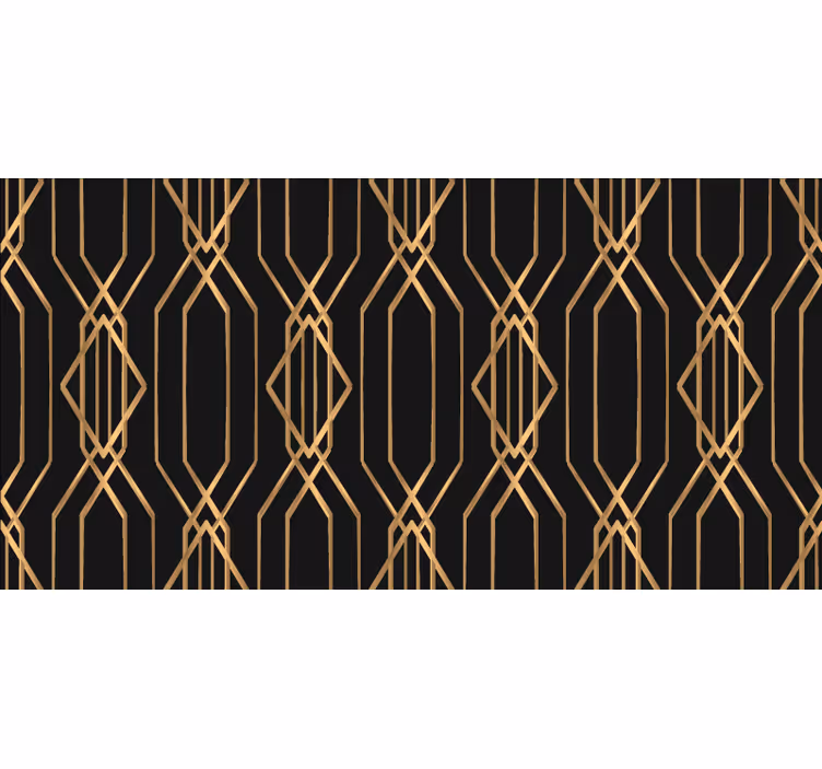 Blind bedroom geometric black and gold square design - TenStickers