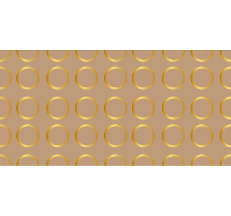 Blind bedroom with geometric golden circles pattern - TenStickers