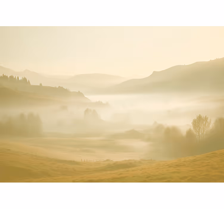 Blind bedroom in beige and misty views - TenStickers