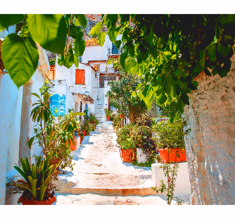 Blind bedroom on a beautiful old mediterranean street - TenStickers