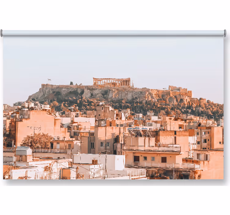 Blind bedroom with stunning view of athens and acropolis - TenStickers