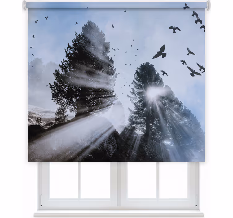 Blind bedroom vintage birds in flight - TenStickers