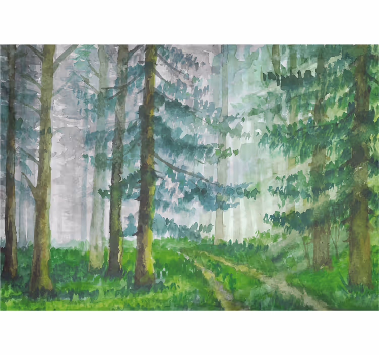 Blind bedroom scandinavian pine forest - TenStickers