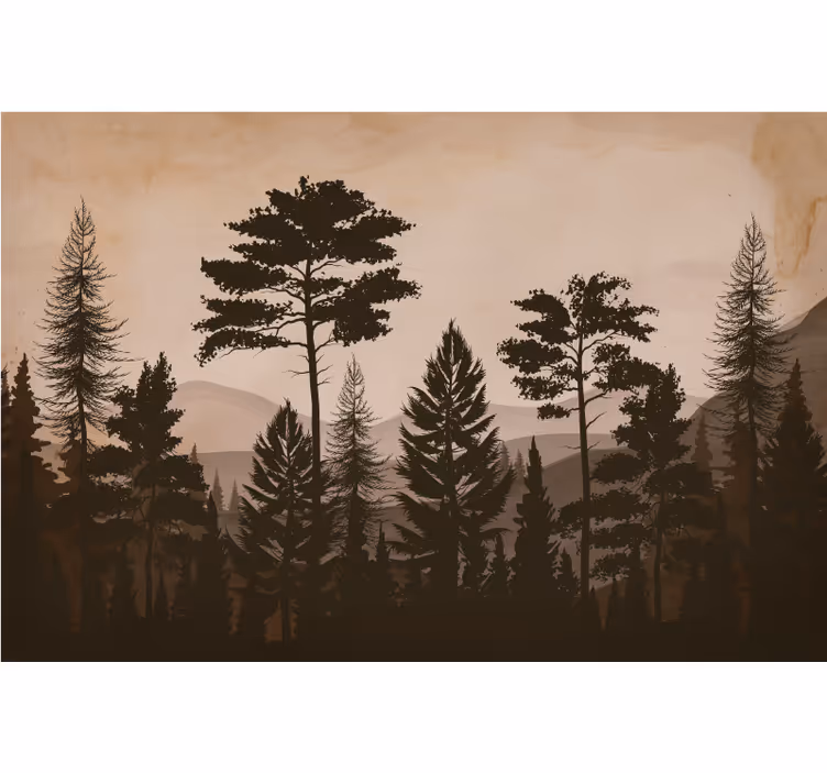 Blind bedroom in scandinavian warm forest colors - TenStickers