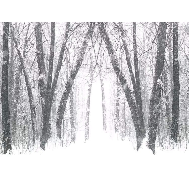 Blind bedroom winter trees in the forest - TenStickers