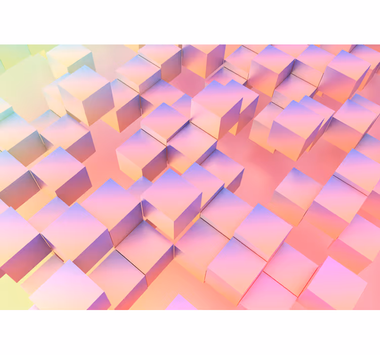Blind bedroom with vibrant 3d geometric design - TenStickers