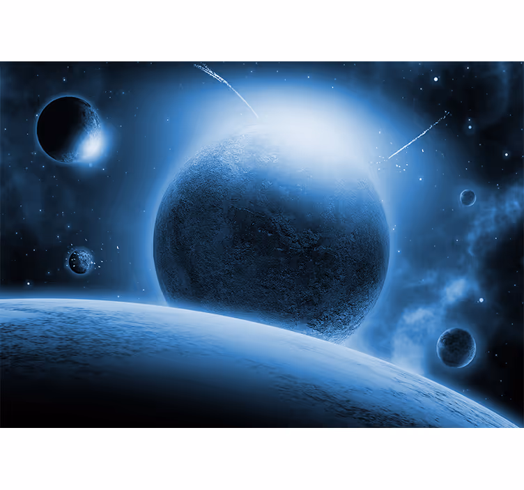 Blind bedroom with stunning lunar earth view - TenStickers