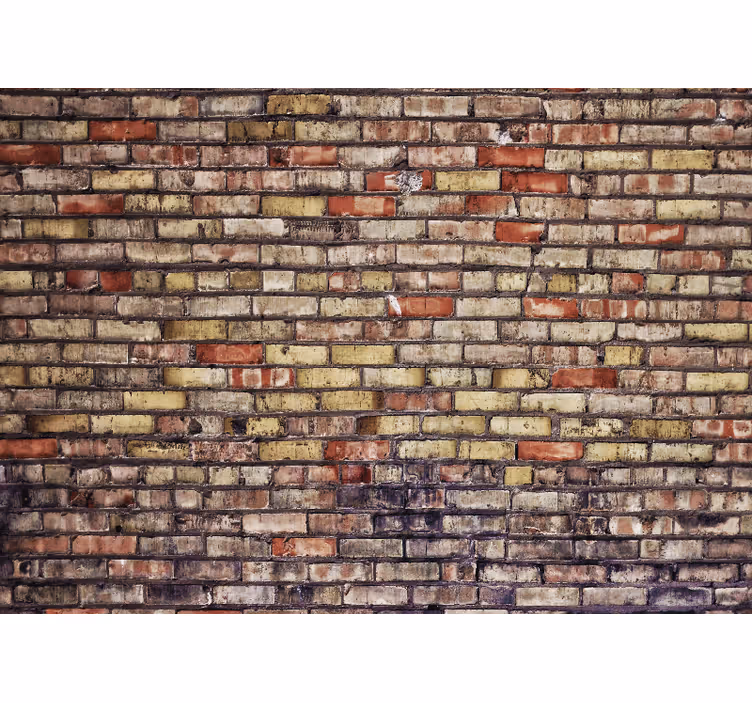 Blind bedroom with messy brick texture - TenStickers