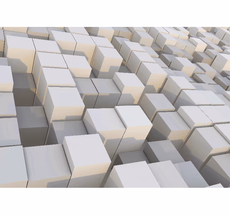 White window blind with minimalist black cube design - TenStickers