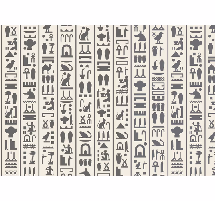 White window blind with elegant hieroglyphs design - TenStickers