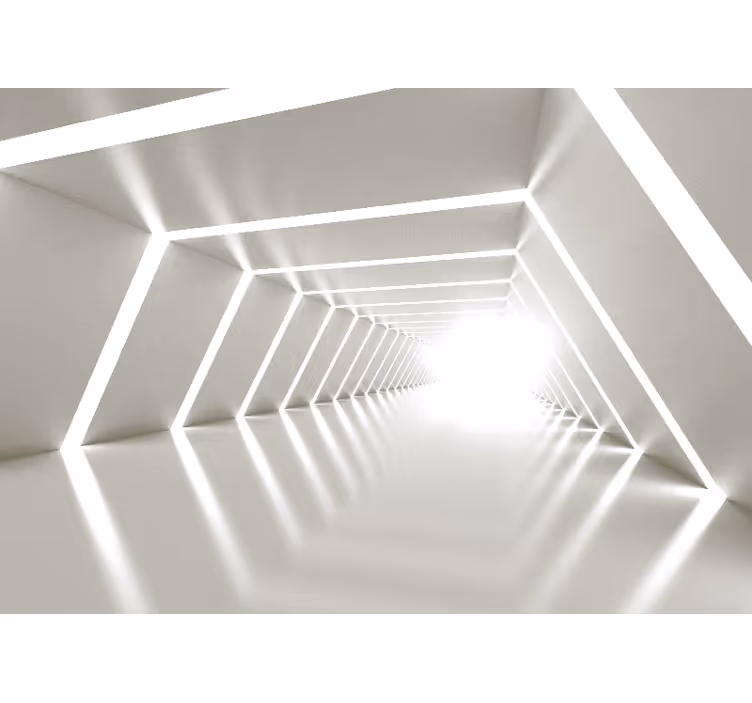 White window blind white geometric cave - TenStickers