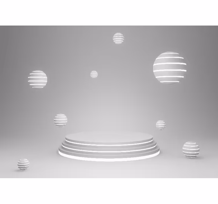 White window blind with floating spheres design - TenStickers