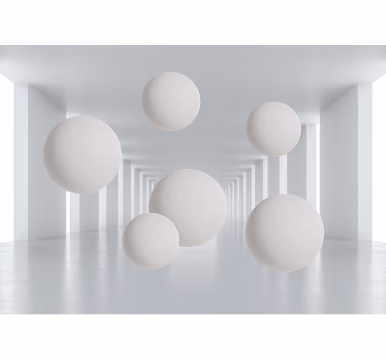 White window blind with spiky white spheres - TenStickers