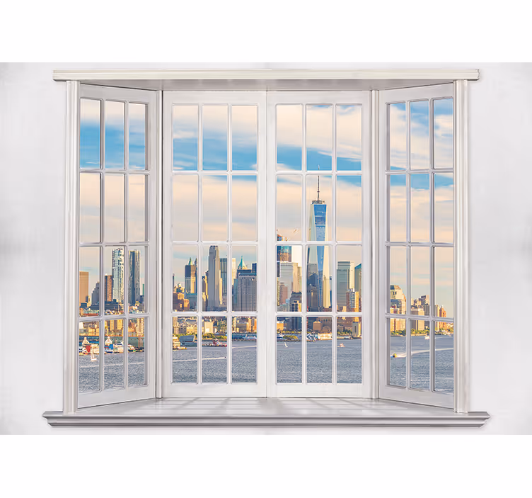 White window blind for east river views at dawn - TenStickers