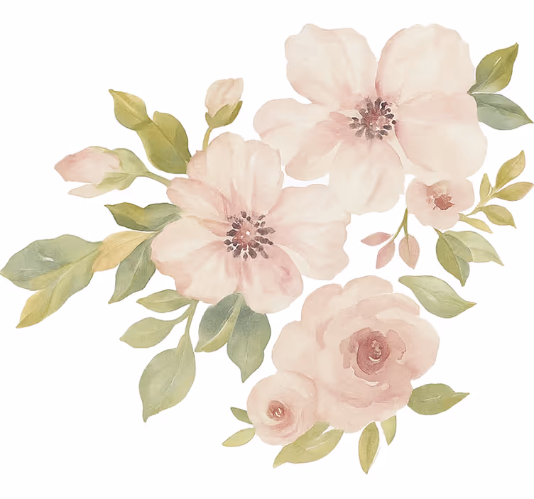 White window blind magnolia in watercolor - TenStickers