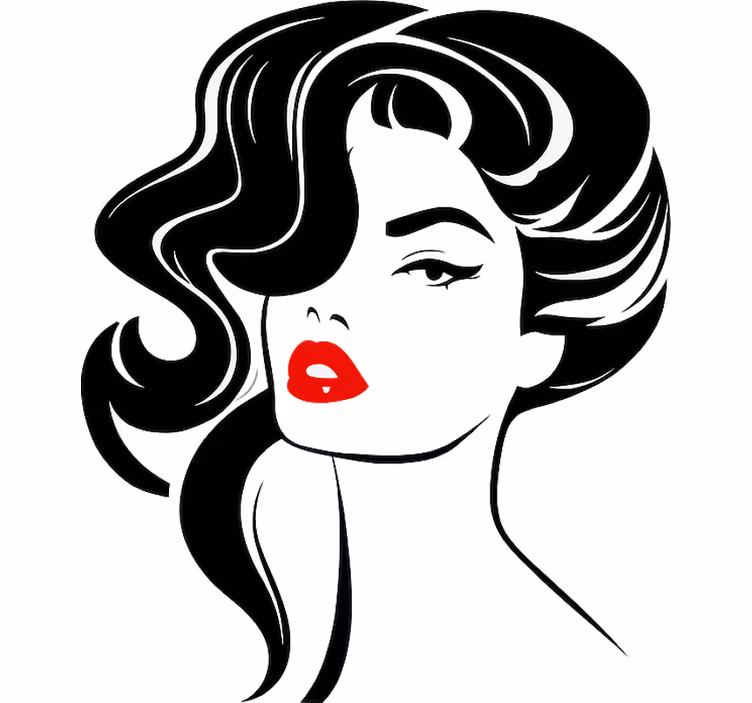 White window blind for a beautiful woman with red lips - TenStickers