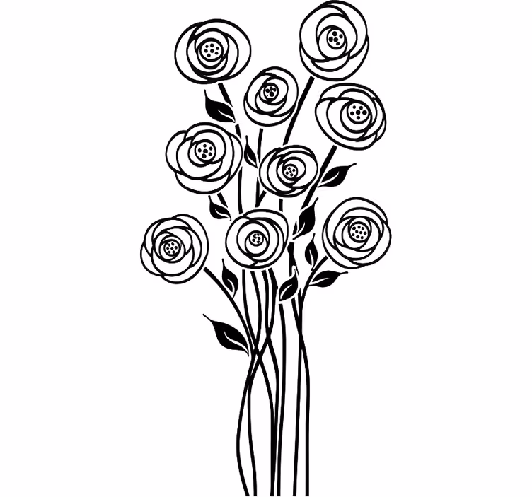 White window blind with abstract floral design - TenStickers
