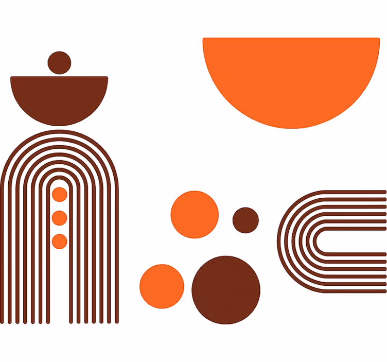 Living room blind with abstract geometry design - TenStickers