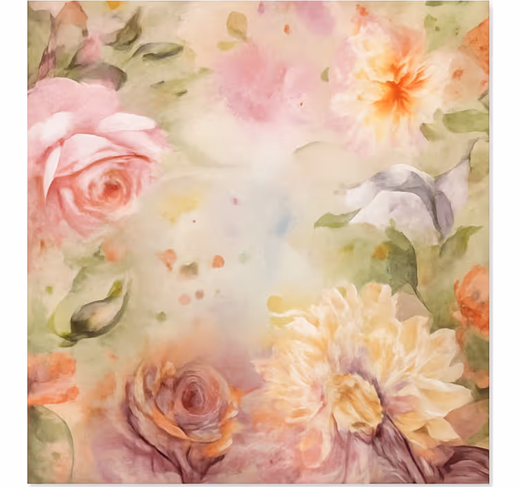 Living room blind in pink floral roses - TenStickers