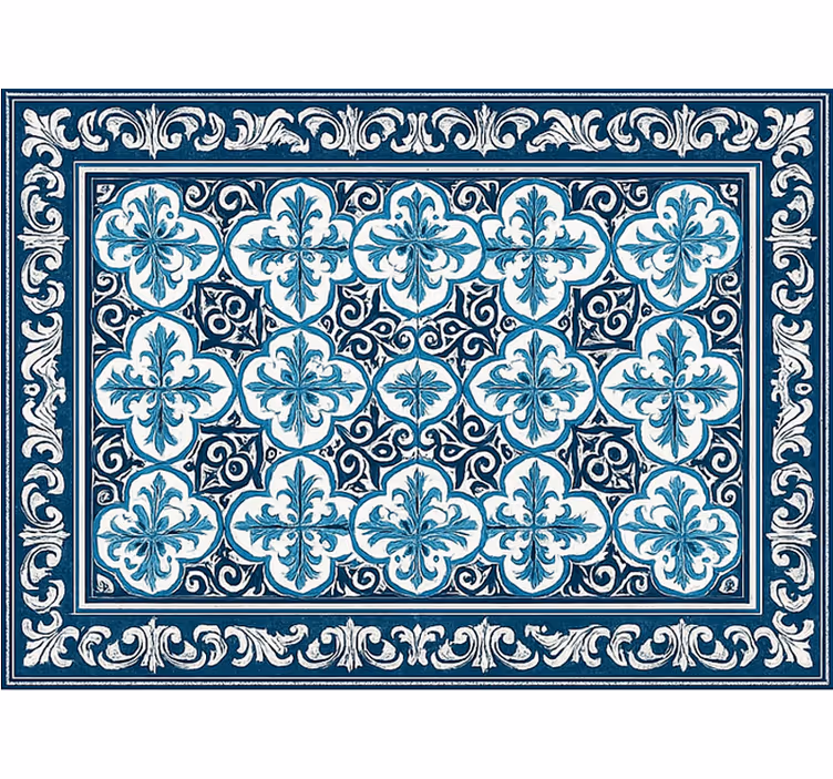 Living room blind in blue portuguese pattern - TenStickers