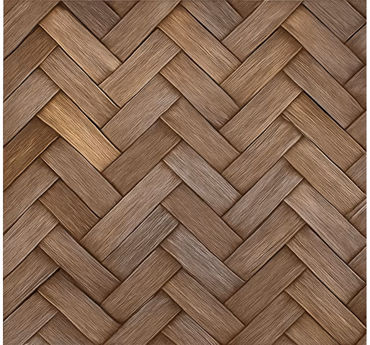 Living room blind braided wood style - TenStickers