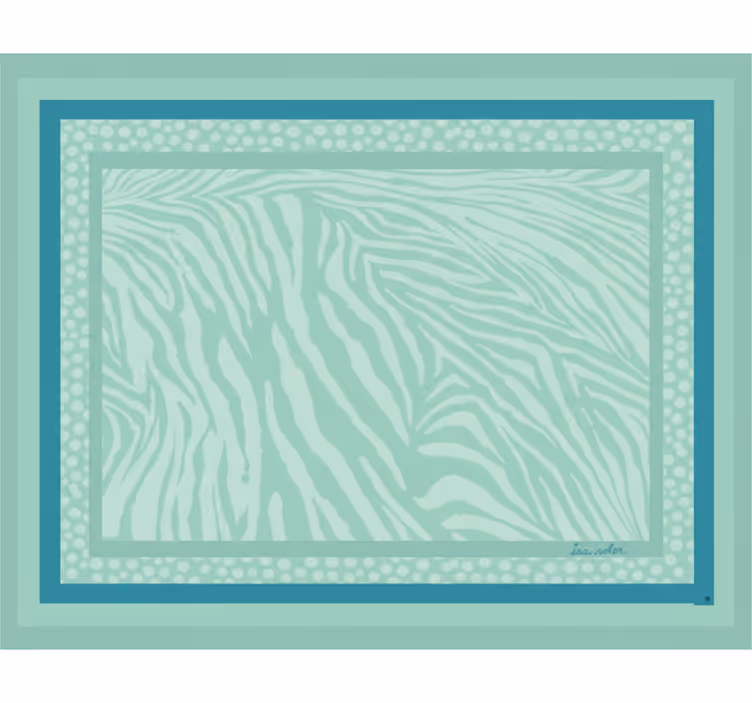 Living room blind in mint zebra stripe pattern - TenStickers