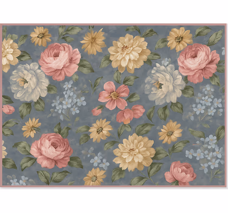 Living room blind with floral painting effect - TenStickers