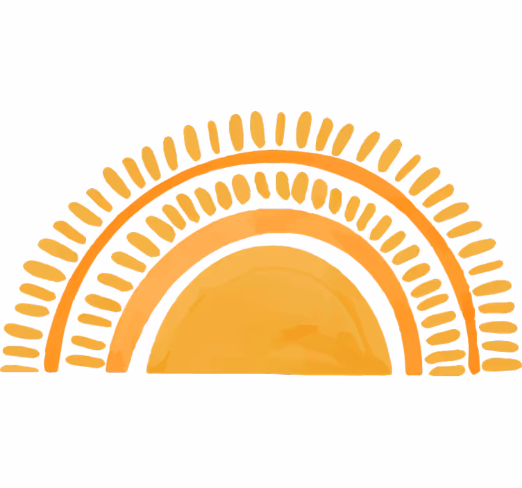 Blind bedroom drawn yellow sun - TenStickers