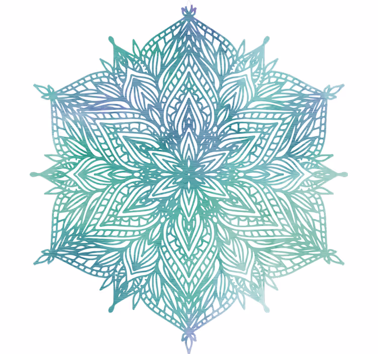 Blind bedroom turquoise mandala design - TenStickers
