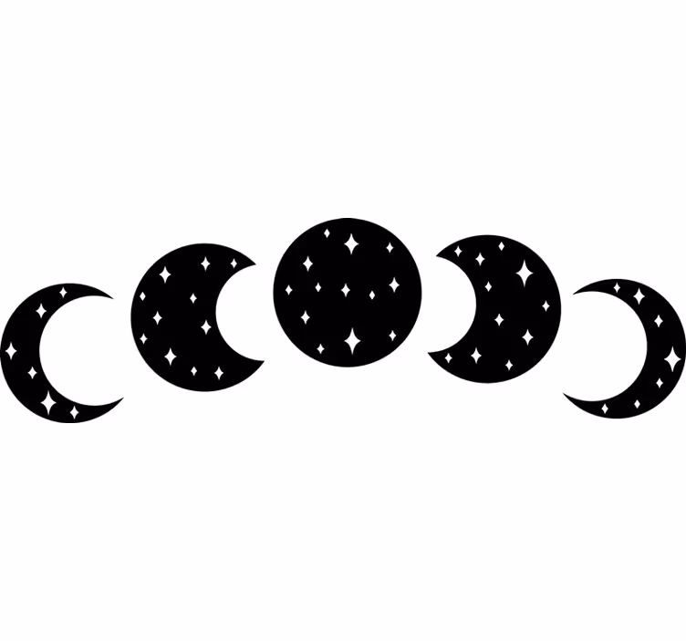 Blind bedroom moon phases design - TenStickers