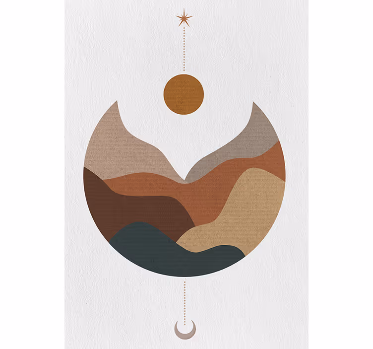 Blind bedroom minimalist sunset and mountains - TenStickers