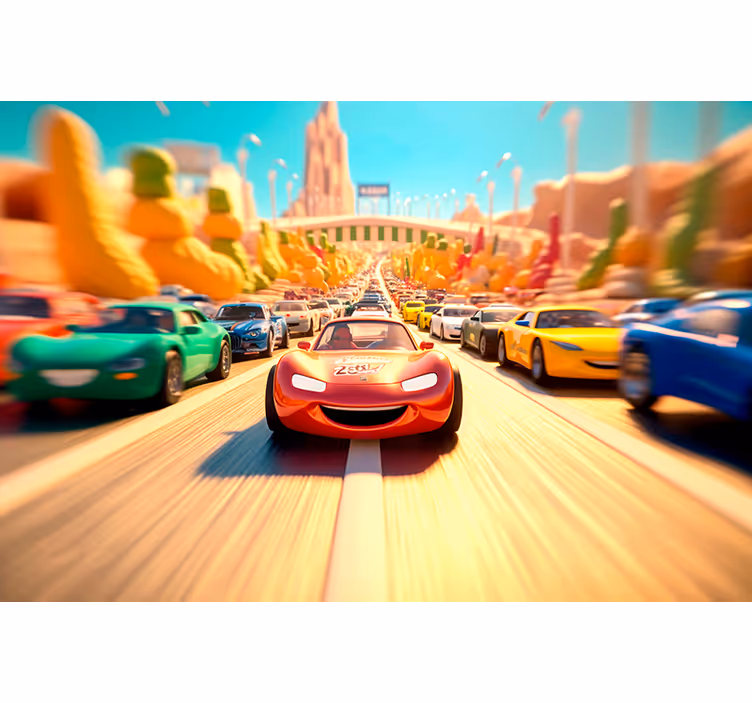 Blind children cartoon car race adventure - TenStickers