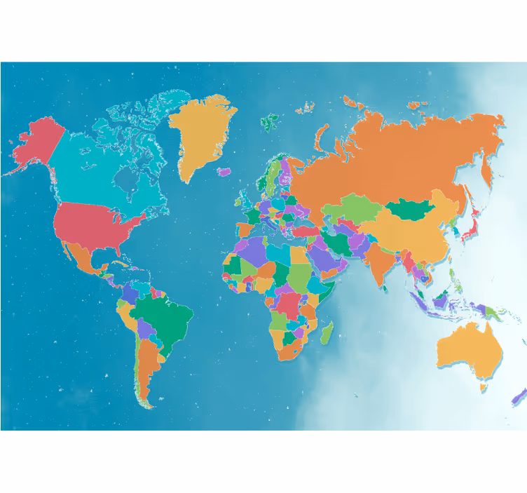 Blind children political colorful world map - TenStickers