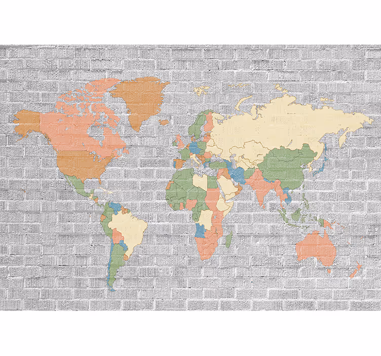 Blind children stone pattern vintage world map - TenStickers