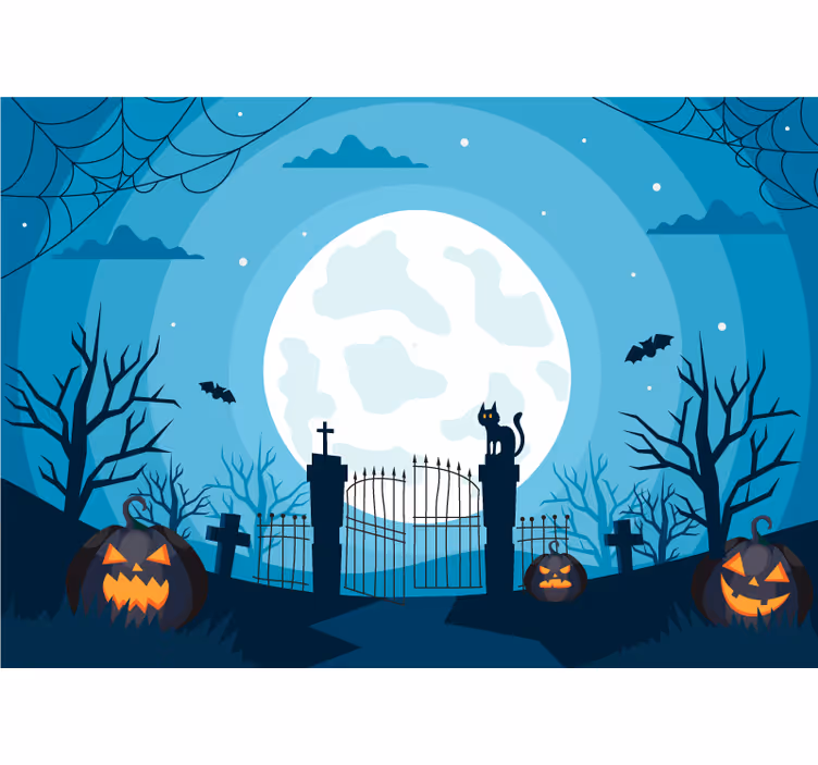 Blind children in the graveyard at night - TenStickers