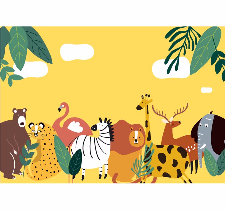 Blind children different wild animal species - TenStickers
