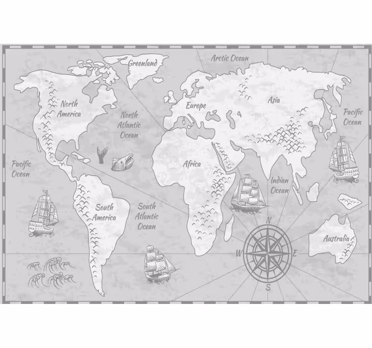 Blind children pirate treasure world map - TenStickers