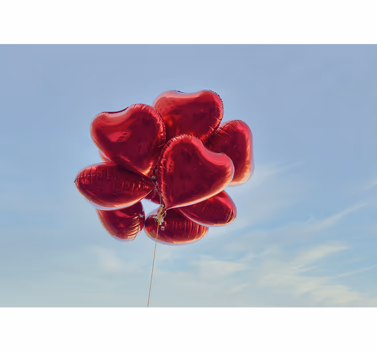 Blind children red heart-shaped vintage balloons - TenStickers