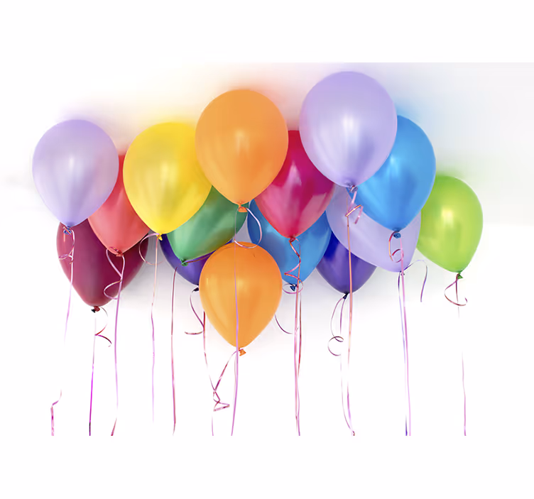 Blind children with vibrant balloons above - TenStickers